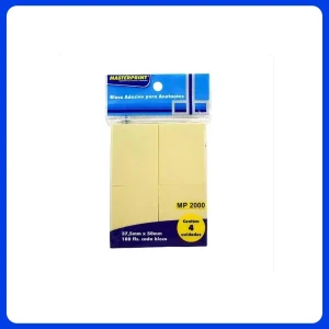 Bloco Adesivo P/ Anotacoes Mp2000 37.5x50mm Amarelo 4x 100fls Masterprint