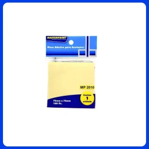 Bloco Adesivo P/ Anotacoes Mp2010 75mm X 75mm Amarelo 1x100fls Masterprint