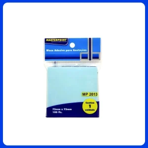 Bloco Adesivo P/ Anotacoes Mp2013 75mm X 75mm Azul 1x100fls Masterprint