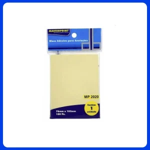 Bloco Adesivo P/ Anotacoes Mp2020 76mm X 102mm Amarelo 1x100fls Masterprint