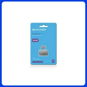 Memoria Micro Sd 64gb Classe10 + Leitor Usb Multilaser Mc164