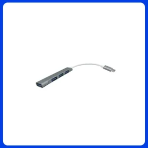 Hub Usb-c com 4 Portas 1 Usb 3.0 + 3 Usb 2.0 Chumbo Oex Hb104