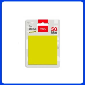 Bloco Adesivo P/ Anotacoes Ei029 75mm X 75mm Amarelo 50fls Keep