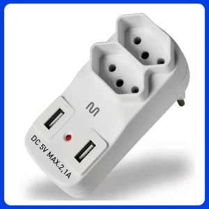 Adaptador Multilaser de 2 Tomadas e 2 Usb 2.1a Wi331