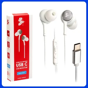 Fone de Ouvido Tipo C Alta Definição Auricular C/ Microfone Branco 043-0041