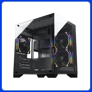 Gabinete Gamer Fortrek Clarity Preto Lateral Vidro 83456