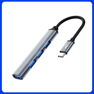 Hub Usb-c C/ Conversor 3 Portas 2.0 1 Porta 3.0 Hub41a-v2 Elg Pto/cinza