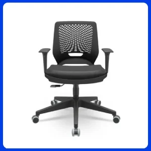 Cadeira Giratoria Beezi Base Diretor Italia Preta Plaxmetal